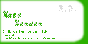 mate werder business card